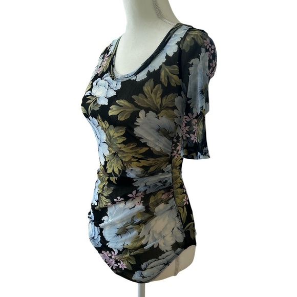 Karen Kane Black Floral Blouse - Picture 2 of 6